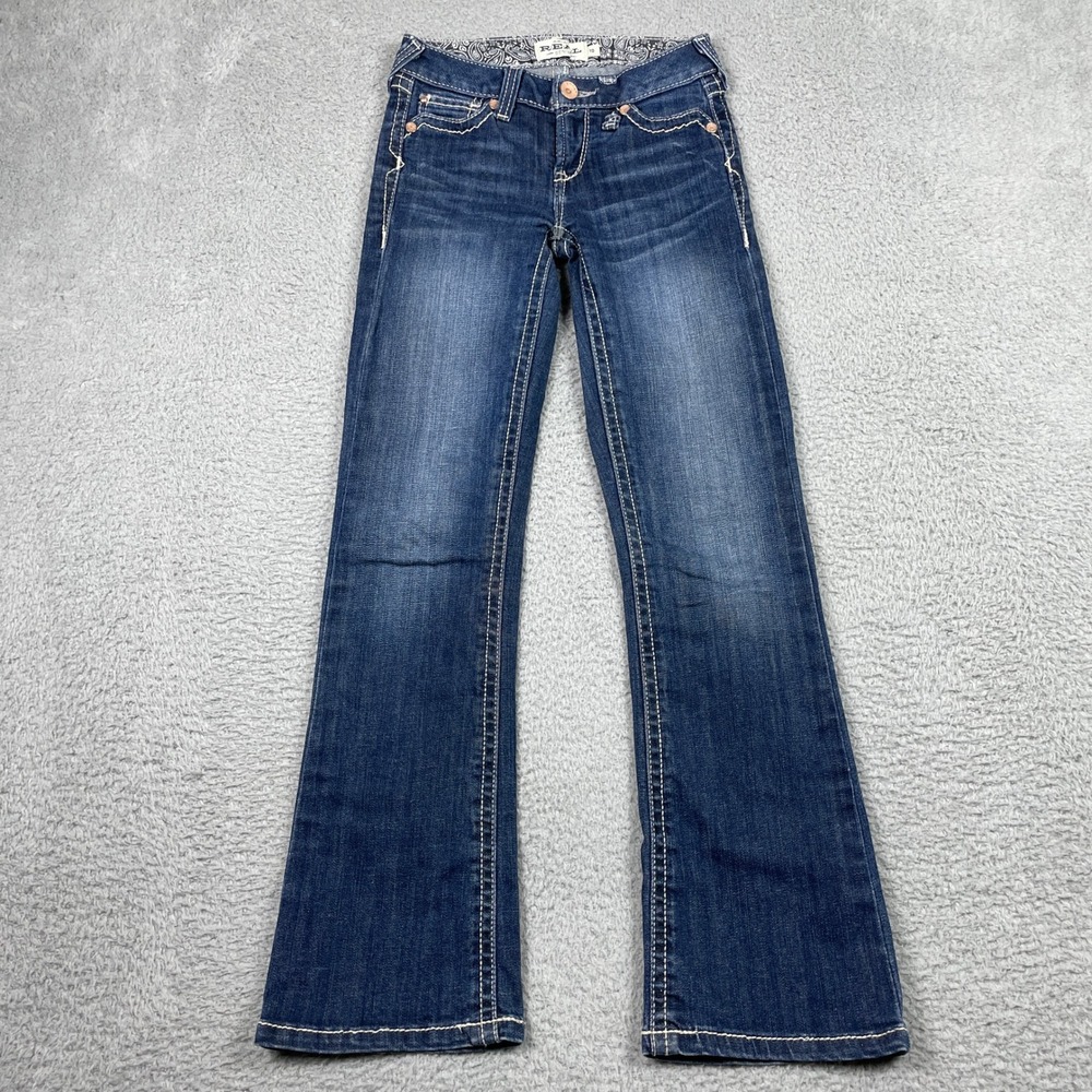 Ariat REAL Brianna Bootcut Jeans Girls Size 10 Medium Wash Blue Stretch Denim